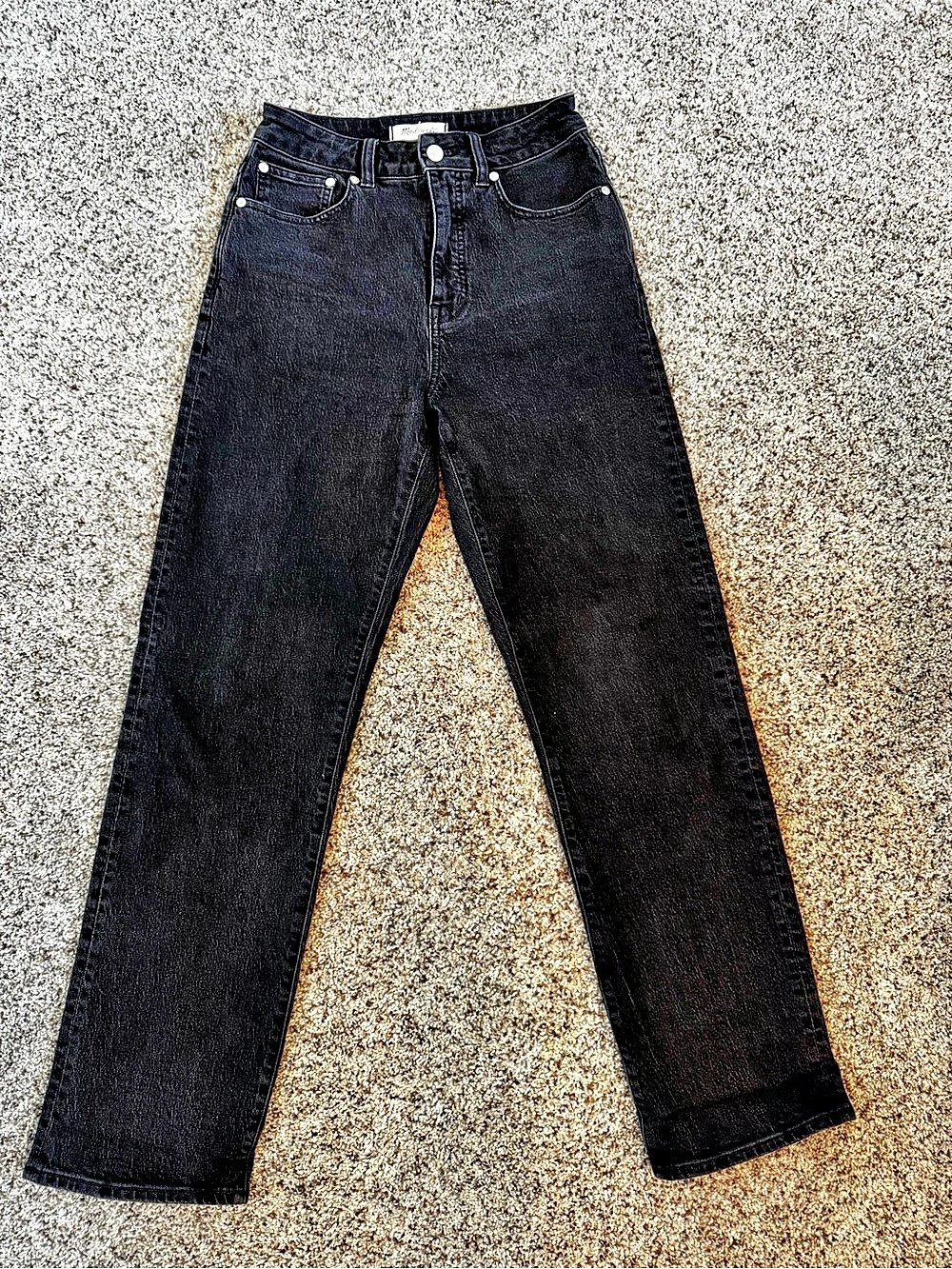 Madewell Curvy '90s Straight Black Jeans Waist 26